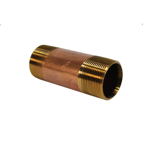 1-1/4in. x 5-1/2in. Red Brass Pipe Nipple